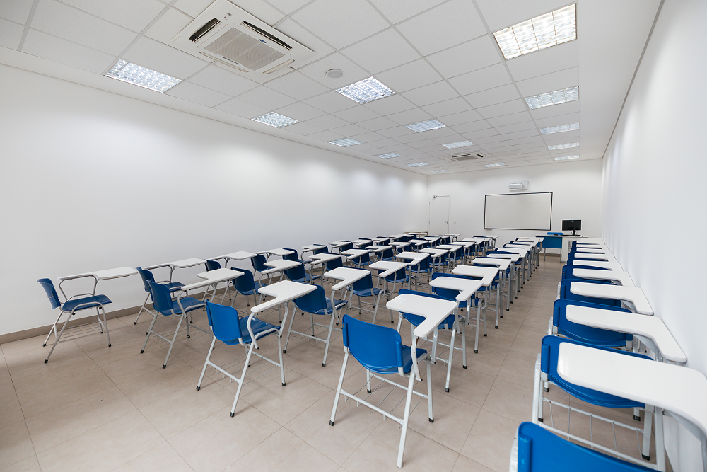 Sala de aula da Faculdade Cásper Líbero